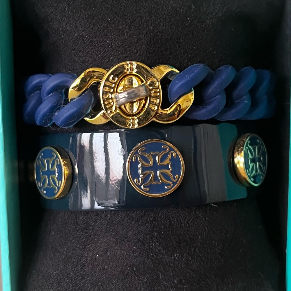 Rustic Cuff - Navy/Gold set